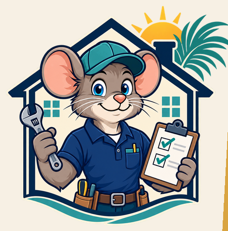 House Mouse Services handyman mouse logo